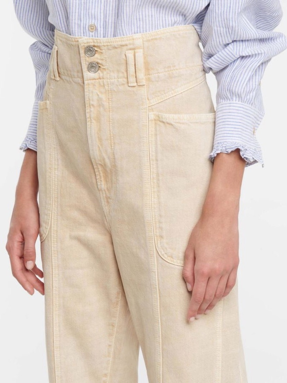 Isabel Marant Etoile Jeans Tess Slim Fit High-waist Boyfriend in Cream - Picture 10 of 10